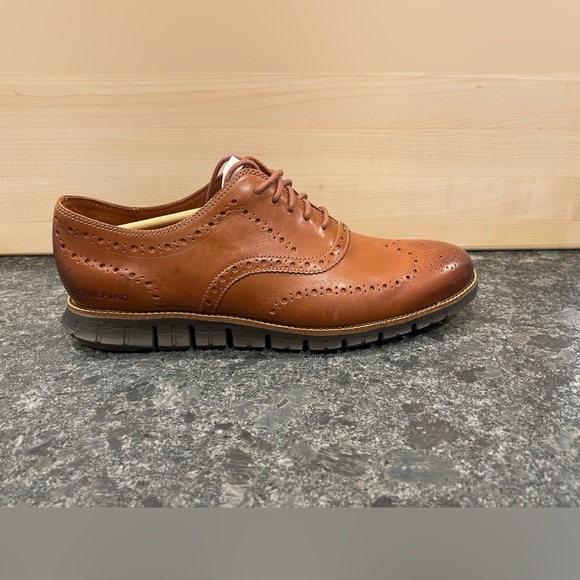 Cole Haan ZeroGrand Wingtip Oxfords - 12 WIDE - British Tan / Java - Picture 7 of 11